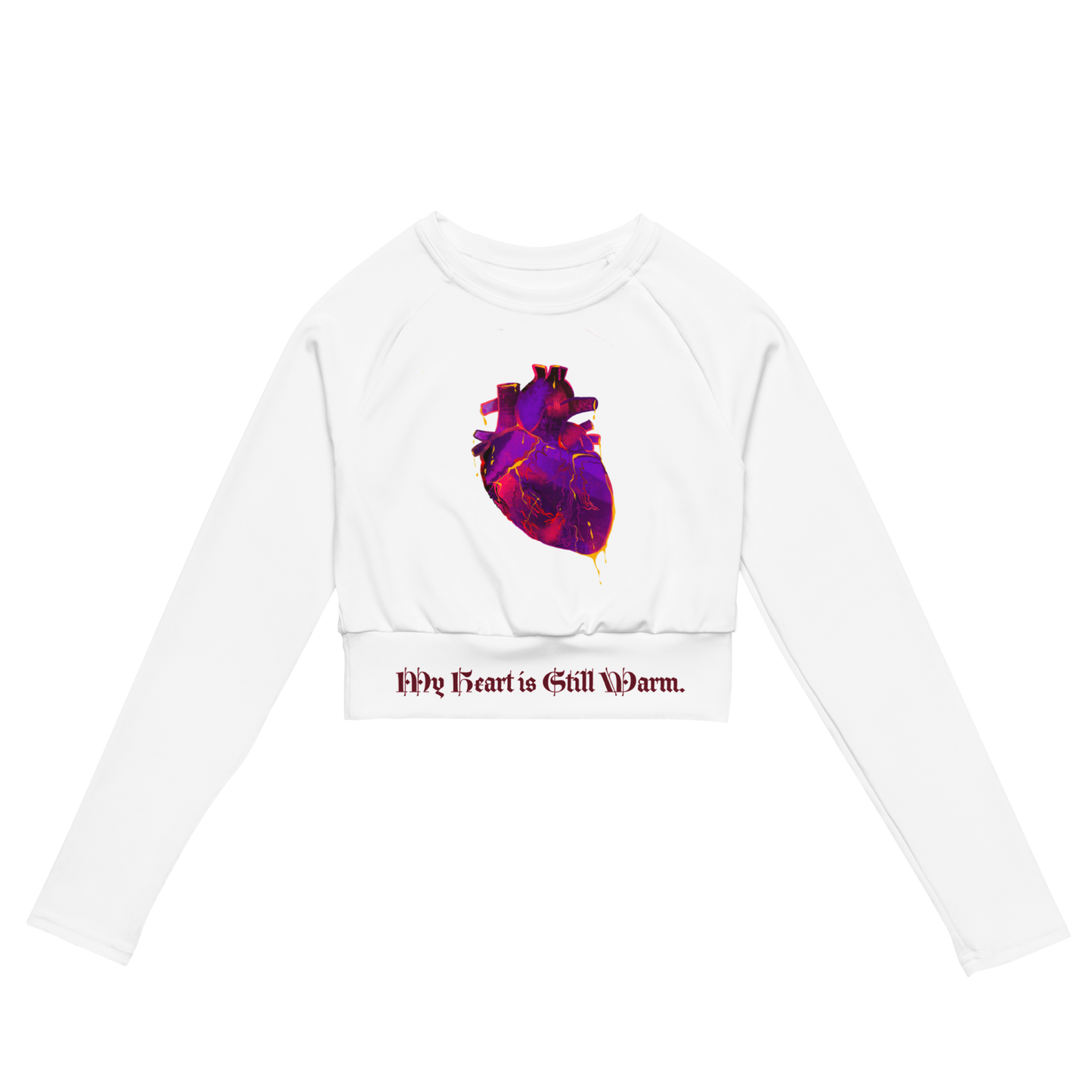 Pompokii MY HEART IS STILL WARM. Recycled long-sleeve crop top